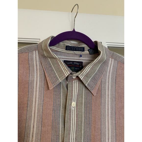 VTG Members only button down long sleeve collared striped 100% cotton 2XL Tall - Picture 2 of 9